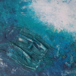 Dunkelheit, Acryl, Mixed Media und Collage auf Leinwand, 30 x 40 cm