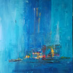 Blau 2, Acryl und Mischtechnik auf Leinwand, 50 x 60 cm