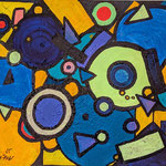 Es lebe das Leben, Acryl und Mischtechnik auf Leinwand, 80 x 100 cm