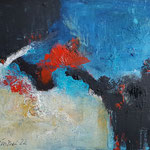 Spiel mit dem Feuer, Acryl und Mischtechnik auf Leinwand, 50 x 60 cm