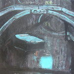 Venezianische Brücke, Acryl auf Papier, 55x42cm