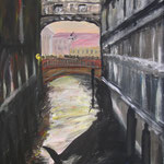 Seufzerbrücke, Venedig, Acryl auf Papier, 55 x 42 cm