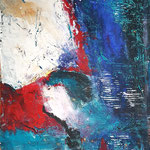 Zwischen Eile und Ewigkeit, Acryl und Mischtechnik auf Papier, 63 x 55 cm