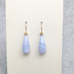 750er Roségoldohrhänger mit Chalcedon, 375 Eur