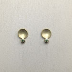 585er Gelbgoldstecker mit grünen Brillanten