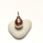 750er GG-Anhänger mit Süßwasserperle (Barock). 