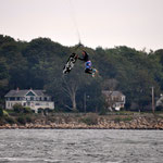 very windy kitesession near the house in Rhode Island