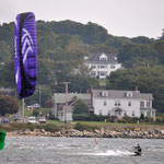 very windy kitesession near the house in Rhode Island