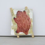 「カナダヤマアラシ（drawing）」 /キャンバスに油絵具、鉛筆、木材、虫ピン/280×350mm 