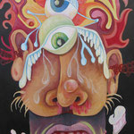 Face of Disgrace (30”x48”) 11/2006 Acryic, In the style of “Ugly,” I did this painting of a face. My sense of humor is coming out in this painting.