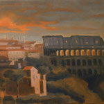 Il Colosseo dal Vittoriano . 35 x 50 . olio su tela . 2007