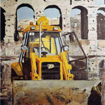 Cantiere al Colosseo . olio su tela . 40 x 30 . 2002