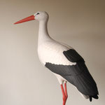 Cigogne blanche (Ciconia ciconia - White stork) - taille X 1 - sculpture peinte -RTE Lyon-Jonage