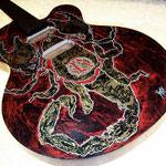 'Yepes Signature' Custom "Chingon Scorpion" Guitar (in progress) at Studio .357 Blue Star, Big Tex Grain Mills, San Antonio, Texas  USA (Robert Rodriguez Collection).