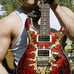 Robert Rodriguez with 'Yepes Signature' PRS Custom "Chingon Scorpion" Guitar • Robert Rodriguez Collection; at Troublemaker Studios, Austin, Texas  USA