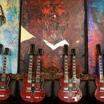 'Yepes Signature' Gibson Custom Double-Neck Guitars at Studio .357 Blue Star, Big Tex Grain Mills, San Antonio, Texas  USA 