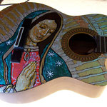 'Yepes Signature' Epiphone "Virgen de Guadalupe" Custom Acoustic Guitar (in progress) at Studio .357 Blue Star, Big Tex Grain Mills, San Antonio, Texas  USA  (Robert Rodriguez Collection).