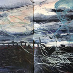 Bay Bridge Dream, 1988. 100 x 76 in. Oil paint on rag paper. #88PA044L