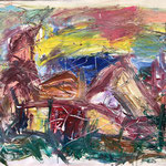 Reclining Nude(s), 1988. 50 x 36 in. Oil paint on rag paper. #88PA092AB