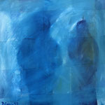 Two in the Blue, 1997. 24 x 24 in. Oil paint on canvas. #97PA186AB