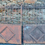 Portail ancien fer forgé n°76     280cm de large x 200cm de haut