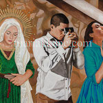 "El Tepeyac de Los Angeles: Frieze of the Marty penitents" © 2020, Dimensions: 36" h x 60" w, Acrylic on Canvas