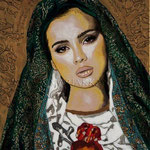 Green Madonna ©2010, Acrylic on Canvas, Dimensions 18" w x 24" h, Private Collector