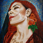 Catrina ©2022,  14" h x 11" w, Acrylic on Canvas, Private Collector