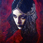 Femme Fatale: Carmilla ©2009, Acrylic on Canvas, Dimensions 12" w x 18" h, Private Collector