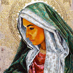  Guadalupe Madonna ©2015, Acrylic on Canvas, Dimensions 16" w x 20" h, Private Collector
