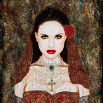 Novia Roja ©2011, Acrylic on Canvas, Dimensions 24" w x 30" h, Private Collector