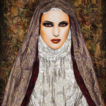 Sor Juana ©2011, Acrylic on Canvas, Dimensions 24" w x 30" h, Private Collector