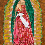 Nuestra Señora de Guadalupe, "Our Lady of Guadalupe ©2014, Acrylic on Canvas, Dimensions 36" w x 60" h, Private Collector