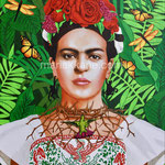 Frida: In the Thorn Garden of Memories ©2024, Dimensions: 16" w  x 20" h, Acrylic on Canvas, Private Collector 