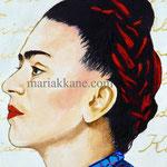Frida © 2020, Dimensions: 6" w x 7" h, Acrylic on wood,  Private Collector