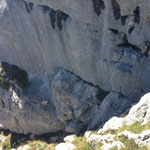 Blick zum ersten Abseilstand der 'Via'