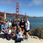 Unser allererstes Gruppenfoto vor der Golden Gate Bridge