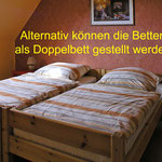 großes Zimmer vorne, hier die Variante mit Doppelbett