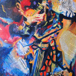 "Comme d'autres esprits voguent sur la musique" Collage Acrylique, Format 4