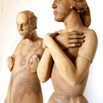 "Gabriel" / Verkündigungsgruppe . 1984 / 86 . Nussbaum . 137cm