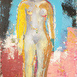 "Stehende + Tür" . 1998 . Werk No.33 . Oel auf Leinwand . 150x100