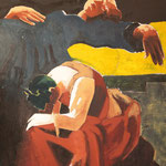 "Zwei Figuren" . 1996 . Werk No.19 . Oel auf Leinwand . 150x125