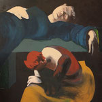 "Zwei Figuren" . 1997 . Werk No.21 . Oel auf Leinwand . 150x120