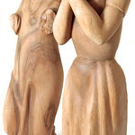 "Gabriel" / Verkündigungsgruppe . 1984 / 86 . Nussbaum . 137cm