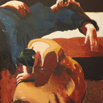 "Zwei Figuren" . 1996 . Werk No.20 . Oel auf Leinwand . 150x120
