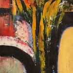 "Haus, Baum, Weg" . 1999 . Werk No.78 . Oel auf Leinwand . 140x80