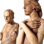 "Gabriel" / Verkündigungsgruppe . 1984 / 86 . Nussbaum . 137cm
