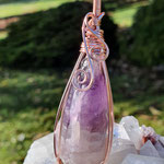 Naturamethyst aus dem Erzgebirge auf Kupfer, rose, anlaufgeschützt, 79 x 23 x 20mm,     €54