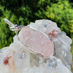  Rosaquarz Einzelkristall auf Sterlingsilber, 72 x 24 x 13mm     €105