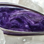 Charoit auf Sterlingsilber, mit Silberperlchen, 65 x 17 x 8mm     €103